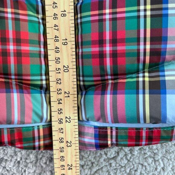 Lands' End Vest S/T 6-8 Women's Multicolor Plaid Down Puffer Lining Futter - Picture 6 of 13